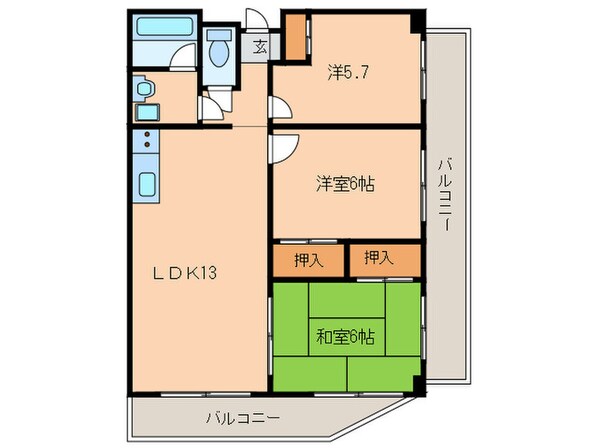 エスポアール荒江の物件間取画像